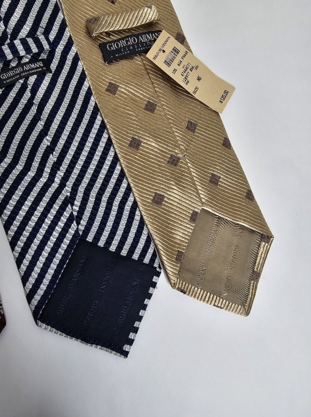 Giorgio Armani Classico Tie Bundle Of 4 in Classic Navy, Burgundy, Blue & Tan - Picture 5 of 11